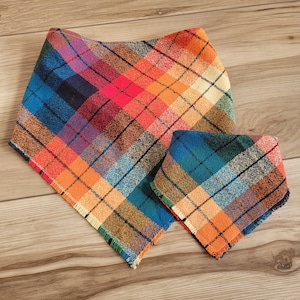 Personalized Matching Dog and Owner Bandana Set Rainbow Flannel Bandana Christmas Dog Lover Gifts Stocking Stuffers Personalized Dog Gifts