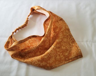 Burnt Orange Autumn Elastic Hair Bandana, Gifts for Her, Stocking Stuffers for Women, Triangle Head Scarf, Cottagecore Hair Accessories