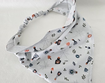 Halloween Print Elastic Hair Bandana, Cottagecore Head Scarf