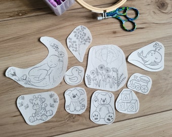 Newborn Baby Stick and Stitch Embroidery Patterns, Stocking Stuffers, Gifts for Crafters, New Moms