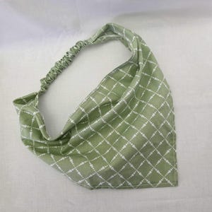 Sage Green Elastic Hair Bandana, Gifts for Her, Stocking Stuffers for Women, Triangle Head Scarf, Cottagecore Hair Accessories