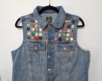 Upcycled Denim Knopfweste