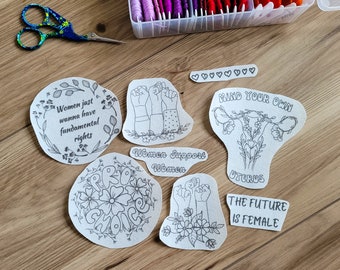 Pro Choice Stick and Stitch Embroidery Patterns, Stitch Your Statement, Women Empowerment, Feminist Movement, Womens Rights