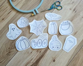 Halloween Stick and Stitch Embroidery Patterns, Stocking Stuffers, Gifts for Crafters