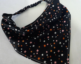 Halloween Star Print Elastic Headband, Cottagecore Triangle Bandana