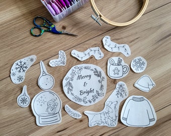 Christmas Stick and Stitch Embroidery Patterns, DIY Holiday Crafts