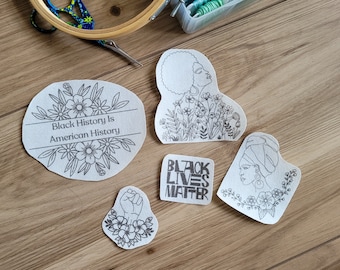 BLM Stick and Stitch Embroidery Pattern, Empowerment Designs