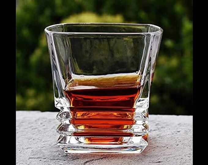 Pattern Rocks Glass 2 Vintage Style Stacked Ribbed Ridge Pattern Rocks Set of 2 Old ...