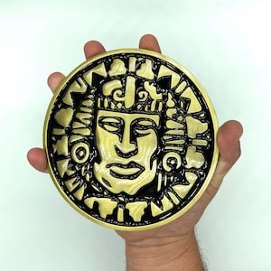 HUGE 6” HEAVY METAL Legends of the Hidden Temple Pendant of Life Realistic Medallion Replica - 90s Nickelodeon Collectable Prop Coin Medal