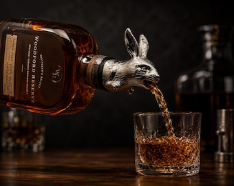 Silver Rabbit Head Liquor Wine Bottle Pourer Unique Animal Alcohol Barware Accessories Mouth Spout