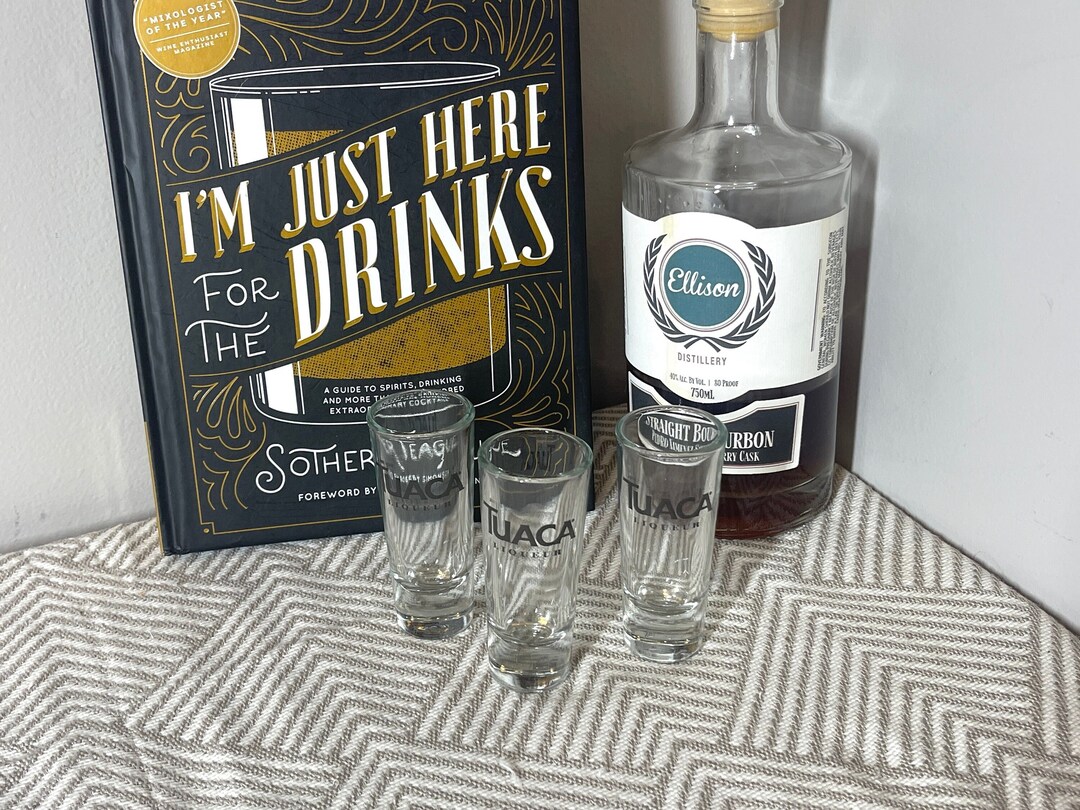 Set of 3 TUACA Italian Brandy Liqueur Clear Glass Logo Shot Glasses - Etsy