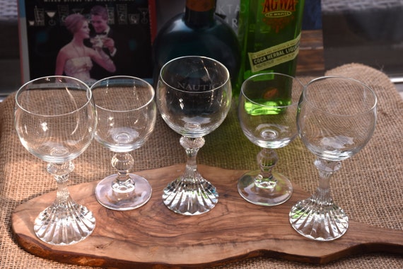 Mikasa white top wine glasses