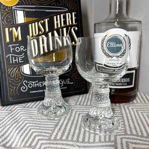 Vintage Rosenthal Thomas Baccus Clear Set 2 Wine Glasses Cordial Stemmed Crystal Glass Unique Boho Bohemian Stem Barware