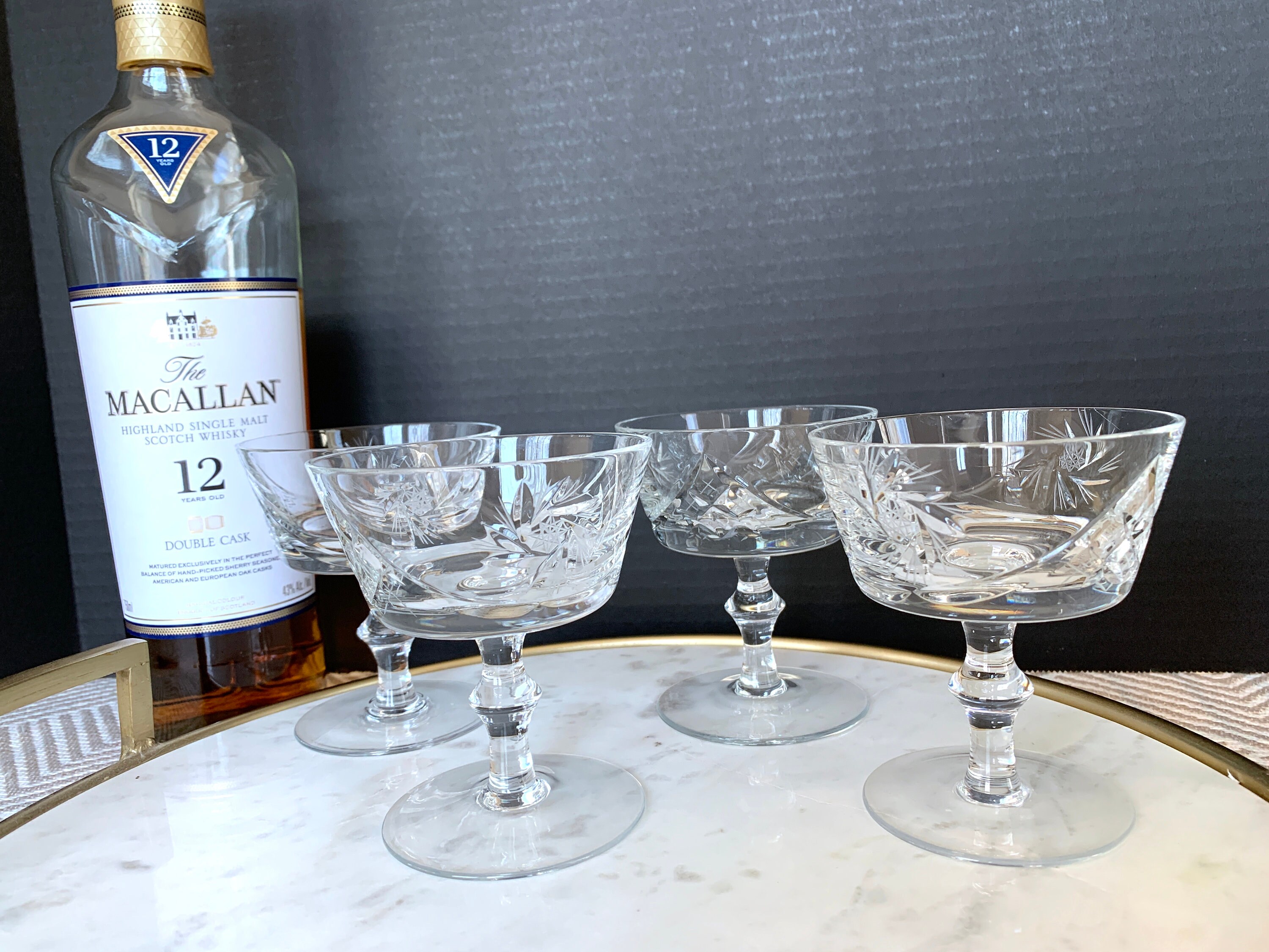 Vintage Short Coupe Champagne Glasses Classy Cut Etsy