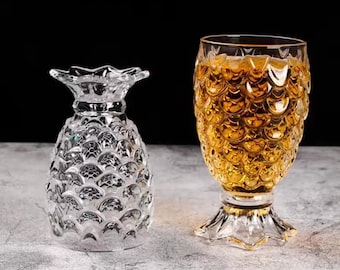 Tropical Tiki MERMAID TAIL Fish Glass Craft Cocktail Set of 2 - 7.5 oz Drink Bar Summer Glasses Fruity Mai Tai Rum Pineapple Fun Barware New