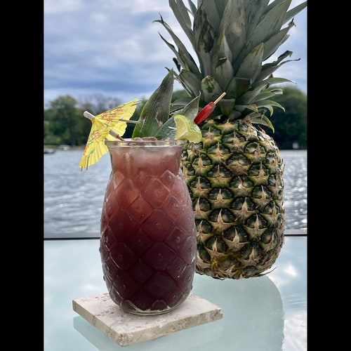 Pineapple Cocktail Glass Etsy UK