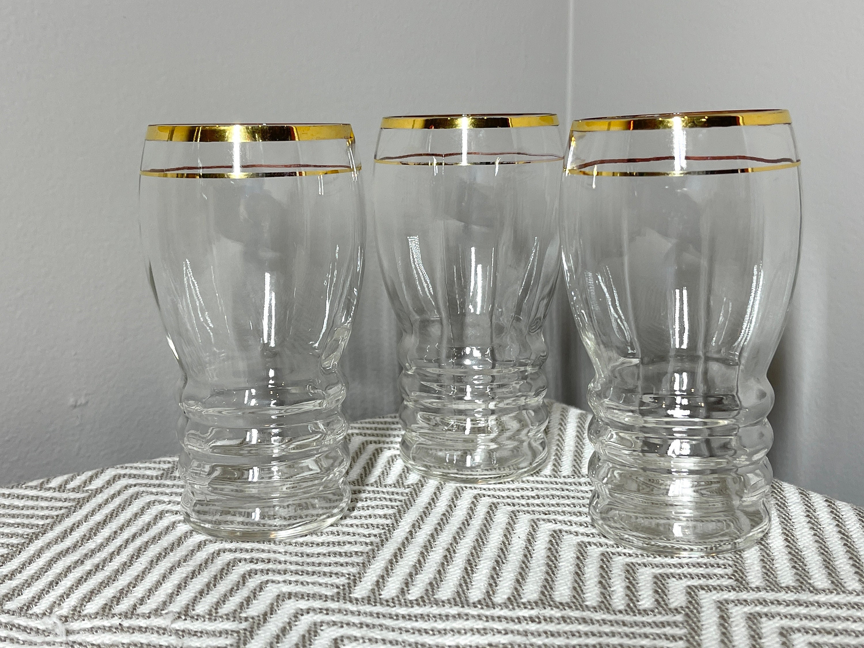 KEMORELA Ribbed Glassware Drinking Glasses - Set of 8 Vintage Cute Glass  Cups - Ripple Rluted Aesthe…See more KEMORELA Ribbed Glassware Drinking