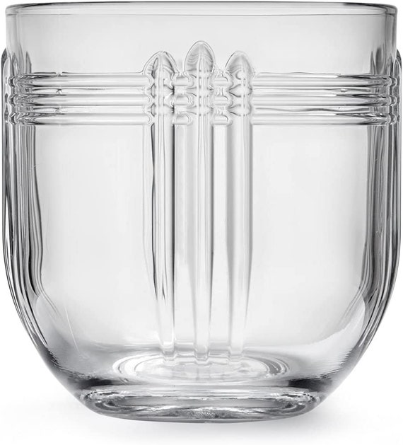 Gatsby Art Deco Double Old Fashion Whiskey Glasses - 10 oz - Set of 6