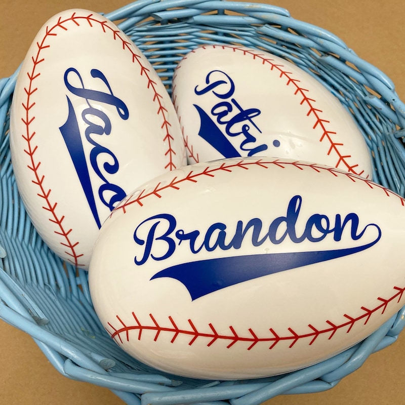 Personalized Baseball Egg, Easter Basket Stuffers, Fillable Easter Egg, Easter Party Favors, Kids Easter Gifts