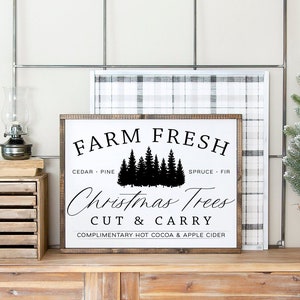 Farm Fresh Christmas Trees Svg - Christmas Sign Svg, Christmas Tree Svg, Winter Svg, Christmas Pillow Svg, Farmhouse Svg, Christmas Svg File