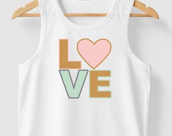 Love Heart SVG - Printable - Blush Kids Room Wall Art - Screen Printing - Tank Top Sublimation Design - HTV Transfer For Shirt