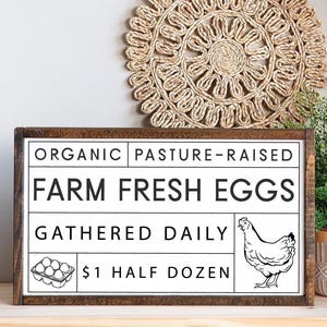 Farm Fresh Eggs Svg - Kitchen Svg File, Farmhouse Sign Svg, Home Decor Svg, Wood Sign Svg, Industrial Svg, Rustic Sign Svg, Cut File