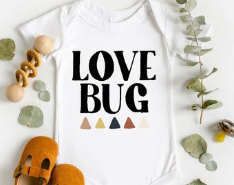 Love Bug SVG - DXF Cut File - Boho Baby svg, Newborn Outfit, Coming Home Outfit, Retro Baby Girl Baby Boy, Instant Download, Bodysuit svg