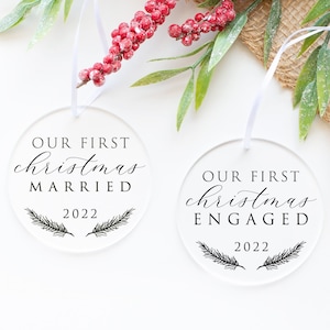 2022 Our First Christmas Svg - Christmas Ornament Svg, Engagement Ornament Svg, Married Ornament Svg, Acrylic Ornament Svg, Personalized Svg