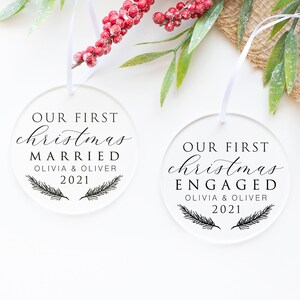 2021 Our First Christmas Svg - Christmas Ornament Svg, Engagement Ornament Svg, Married Ornament Svg, Acrylic Ornament Svg, Personalized Svg