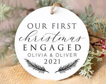 2021 Our First Christmas Engaged Svg File - Engagement Ornament Svg, Acrylic Ornament Svg, Wood Ornament Svg, Engaged Svg, Winter Svg