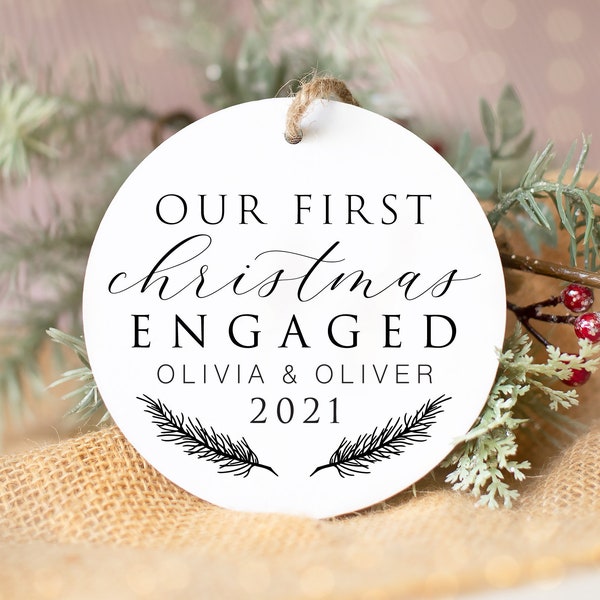 2021 Our First Christmas Engaged Svg File - Engagement Ornament Svg, Acrylic Ornament Svg, Wood Ornament Svg, Engaged Svg, Winter Svg