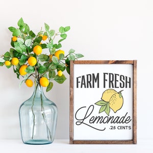 Farm Fresh Lemonade Svg - Tiered Tray Svg, Lemon Svg, Summer Sign Svg, Farmhouse Svg, Kitchen Svg, Summer Drink Svg, Outdoor Pillow Svg