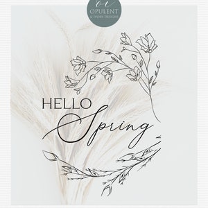 Hello Spring Svg Spring Svg, Floral Frame Svg, Botanical Svg, Farmhouse Sign Svg, Wood Sign Svg, Spring Sign Svg, Spring Quote Svg image 7