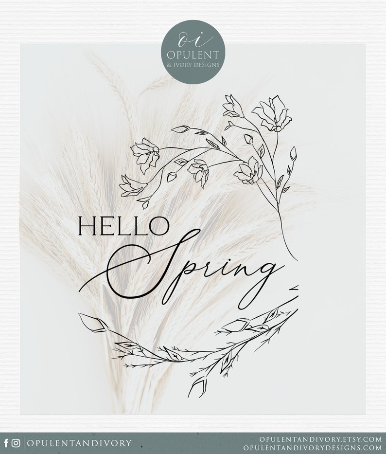 Hello Spring Svg Spring Svg, Floral Frame Svg, Botanical Svg, Farmhouse Sign Svg, Wood Sign Svg, Spring Sign Svg, Spring Quote Svg image 7