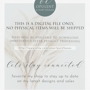 May include: A digital file only, no physical items will be shipped. Files are available to download immediately after payment processing. Visit etsy.com/your/purchases to access your files.  Stay connected with the shop for updates on latest designs and sales.  Follow @opulentandiivory on social media.
