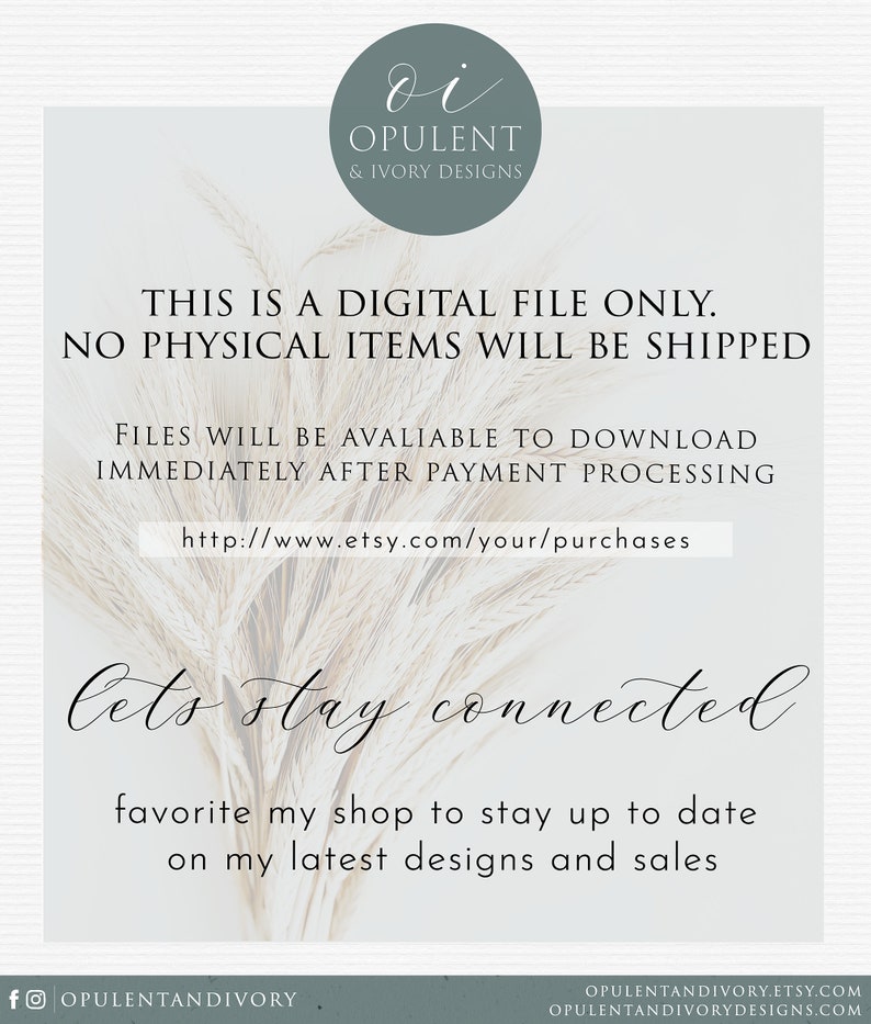 May include: A digital file only, no physical items will be shipped. Files are available to download immediately after payment processing. Visit etsy.com/your/purchases to access your files.  Stay connected with the shop for updates on latest designs and sales.  Follow @opulentandiivory on social media.