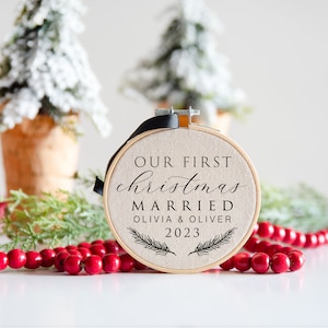2023 Our First Christmas Married SVG - Ornament SVG Cut File, Christmas 2023 SVG,