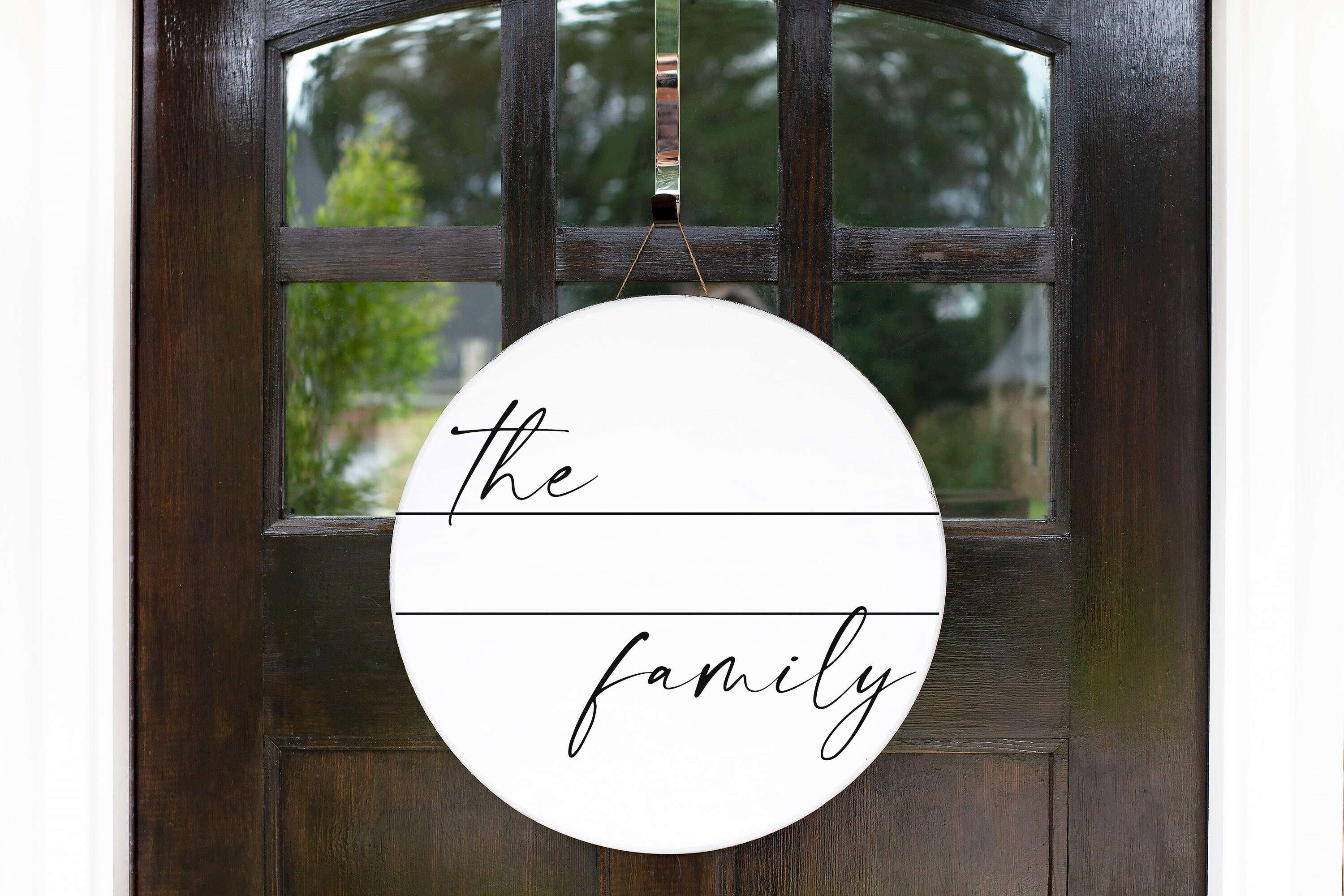 Family Name Svg - Last Name Svg, Door Hanger Svg, Round Sign Svg, Wood ...