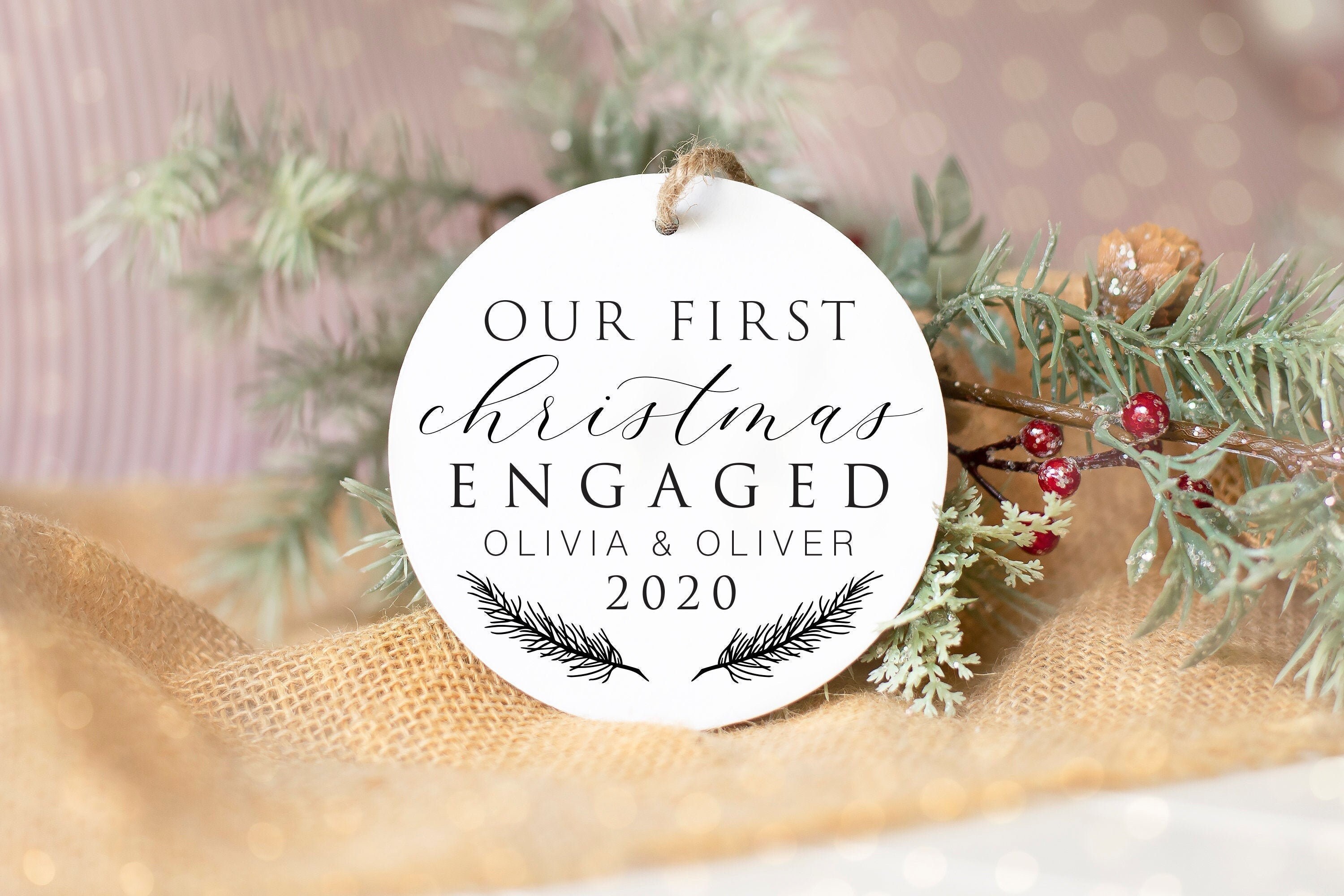 Our First Christmas Engaged 2020 SVG File Personalized Etsy