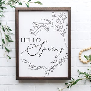 Hello Spring Svg Spring Svg, Floral Frame Svg, Botanical Svg, Farmhouse Sign Svg, Wood Sign Svg, Spring Sign Svg, Spring Quote Svg image 5