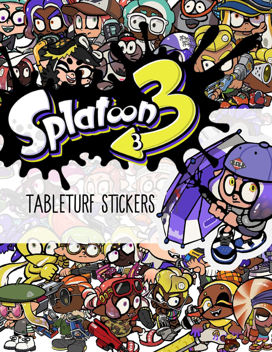 Splatoon 3 Tableturf Stickers Etsy
