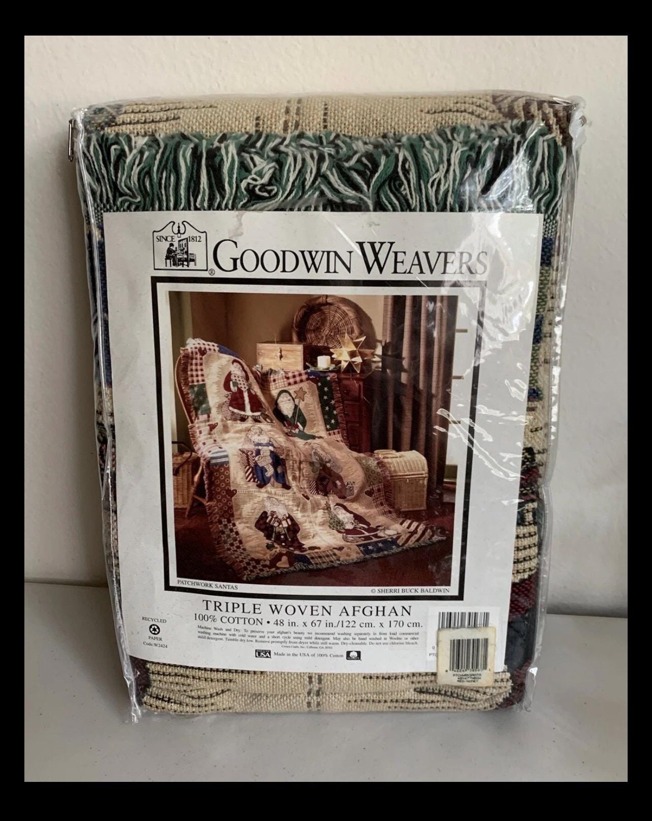 USA　Goodwin Weavers製　ラグ　カーペット 「四季」 Vintage 90s Goodwin Weavers Throw Blanket 64x48” Tapestry