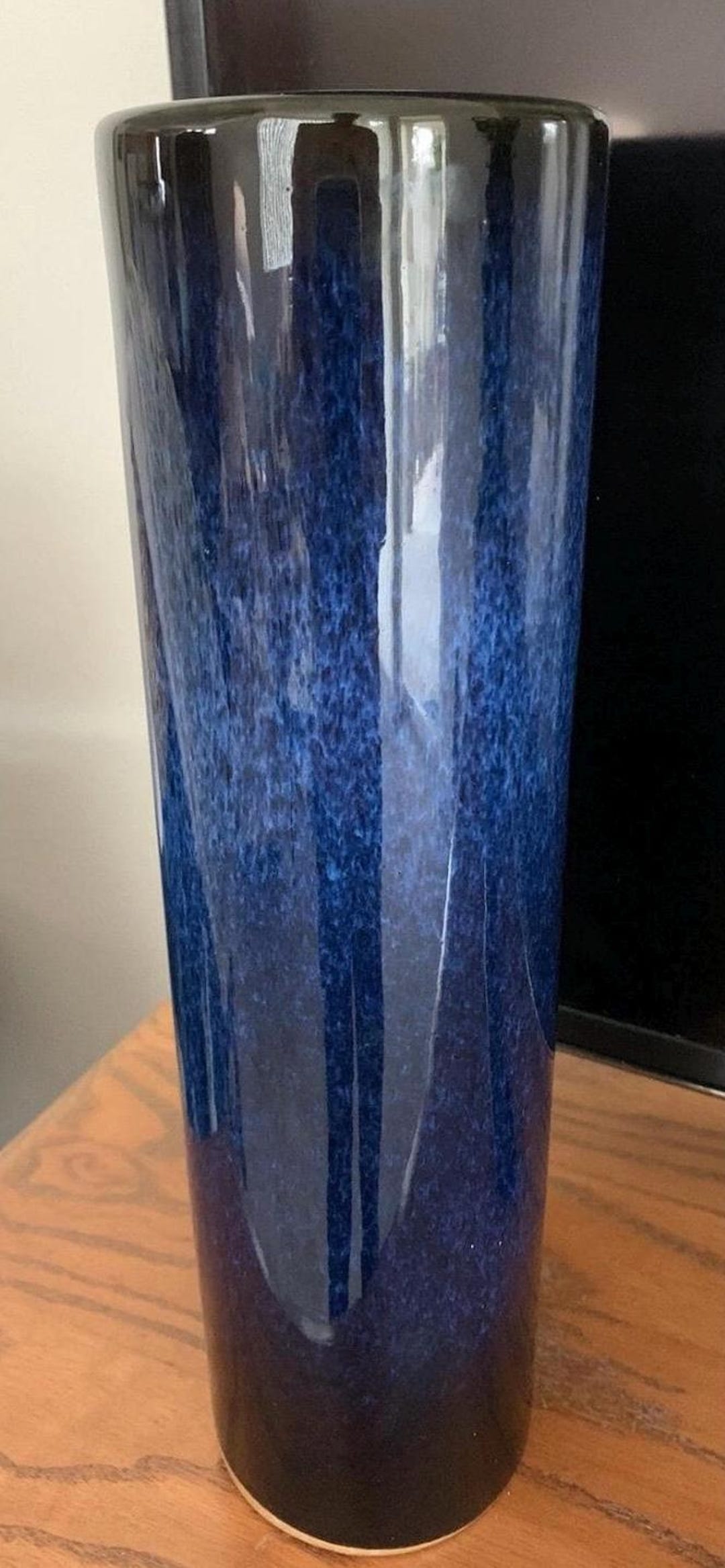 Awaji Ware Style Japanese Asian Marked Pottery Cylindrical Tube Red ...