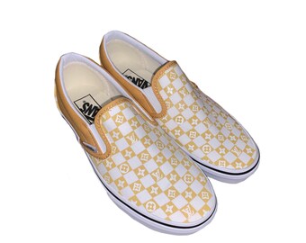 louis vuitton yellow checkered vans