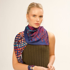 Silk and River Scarf Gift Packed  % 100 Handmade Scarves Breathable Digital Spot Printed Premium Scarves