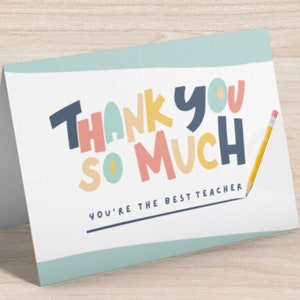 Teacher Appreciation Thank You Card - Pencil / Apple