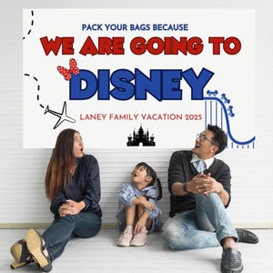 Tovaglia con striscione a sorpresa da colorare per l'annuncio delle vacanze in famiglia (Disney Orlando Florida)
