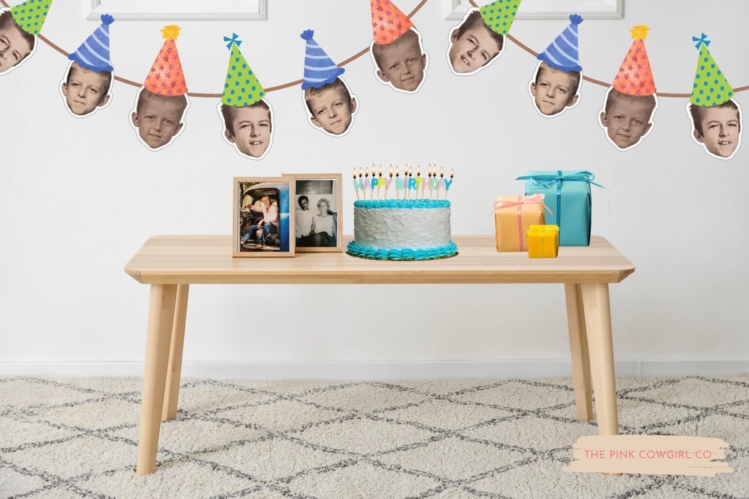 Personalized Head Face Cutout Banner Garland Birthday Party Decor ...