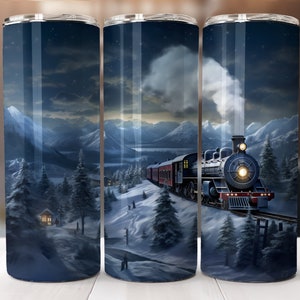 The Polar Express Scene Skinny Tumbler 20 Oz Sublimation Wrap Instant