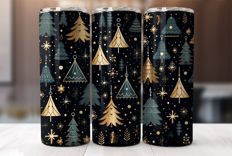 Festive Symbols Tumbler Design 20oz Christmas Theme PNG Etsy